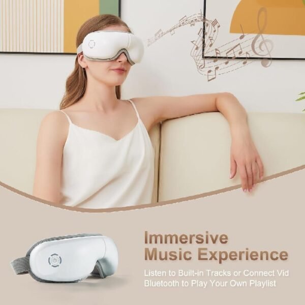 Multifunctional Eye Massager with Heat, Bluetooth Music, and Airbag Eye Care Device, Relieves Migraines and Eye Strain, Improves Dry Eyes, and Aids Sleep - Image 2