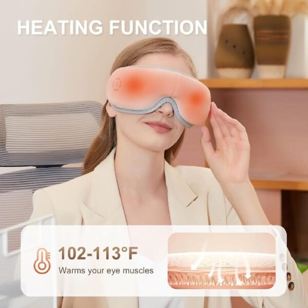 Multifunctional Eye Massager with Heat, Bluetooth Music, and Airbag Eye Care Device, Relieves Migraines and Eye Strain, Improves Dry Eyes, and Aids Sleep - Image 3