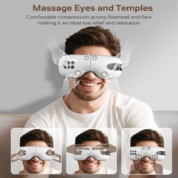 Eye Massager with Heat and Cooling Relax Eye Strain Dry Eyes, Music Heated Eye Massager Reduce Dark Circles - Image 3