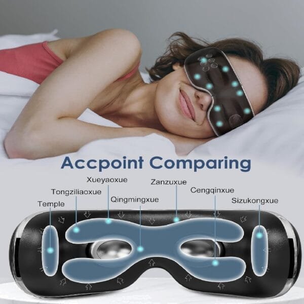 Eye Massager with Heat and Cooling Relax Eye Strain Dry Eyes, Music Heated Eye Massager Reduce Dark Circles - Image 7