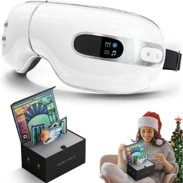 Eye Massager with Heat and Cooling Relax Eye Strain Dry Eyes, Music Heated Eye Massager Reduce Dark Circles - Image 8