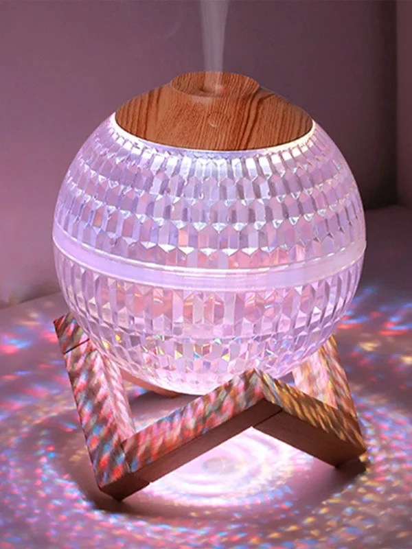 Crystal Ball Aromatherapy Diffuser 350ml Water Tank with Colorful Night Light Essential Oil Diffuser 2.2W 450mA Lasts Up To 6H - Image 2