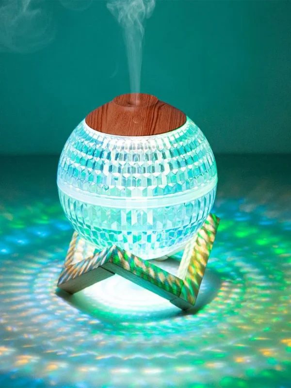 Crystal Ball Aromatherapy Diffuser 350ml Water Tank with Colorful Night Light Essential Oil Diffuser 2.2W 450mA Lasts Up To 6H