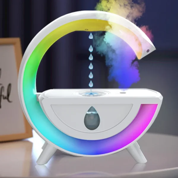 Anti-gravity Air Humidifier Diffuser Creative Aromatherapy Water Droplet RGB Table Lamp Night Light for Office Bedroom - Image 3