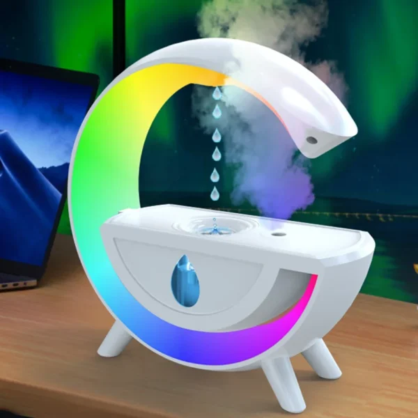 Anti-gravity Air Humidifier Diffuser Creative Aromatherapy Water Droplet RGB Table Lamp Night Light for Office Bedroom - Image 2