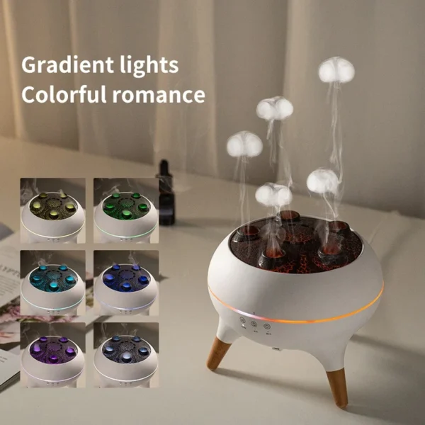 Xiaomi Youpin Dynamic Jellyfish Essential Oil Diffusers 250ML Air Humidifier for Home Bedroom Large Room 7 Colorful Night Lights - Image 4