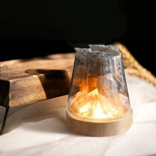 C2 Natural Himalayan Salt Table Lamp Night Light Natural Raw Stones Crystal Essential Oil Diffuser light Gift Decor Novelty lamp - Image 3