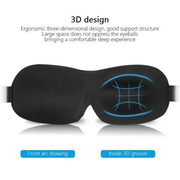 3D Sleeping Mask Block Out light Eye Mask for Sleeping Comfort Eye Shades for Travel Nap Blindfold Sleeping Aid Eye Patch Masks - Image 2