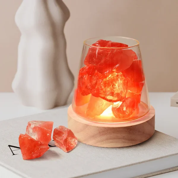 C2 Natural Himalayan Salt Table Lamp Night Light Natural Raw Stones Crystal Essential Oil Diffuser light Gift Decor Novelty lamp - Image 4