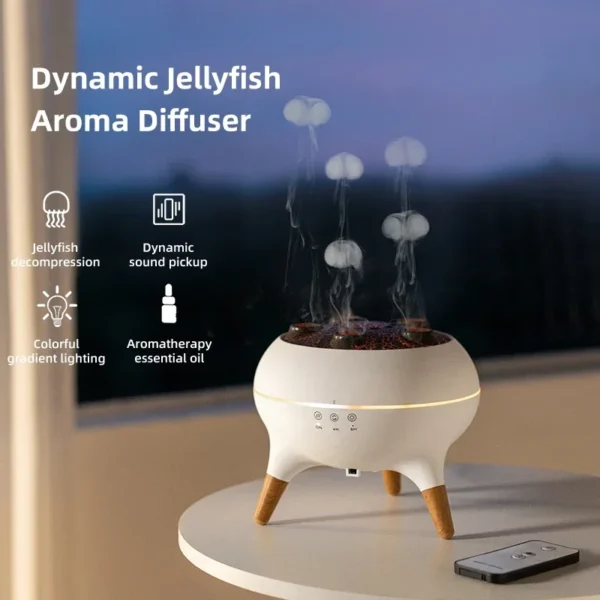 Xiaomi Youpin Dynamic Jellyfish Essential Oil Diffusers 250ML Air Humidifier for Home Bedroom Large Room 7 Colorful Night Lights - Image 2