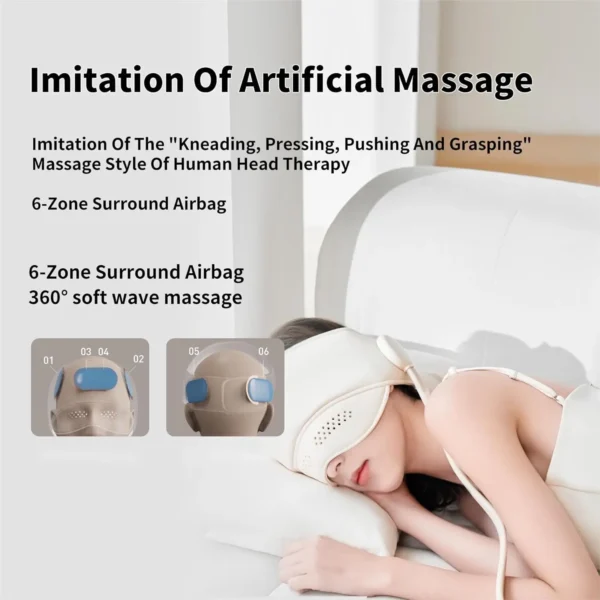 Air Pressure Head Massager Electric Head Eye Massager Graphene Heating Eye Hot Compress for Relax Improve Sleep Stress Relief - Image 2