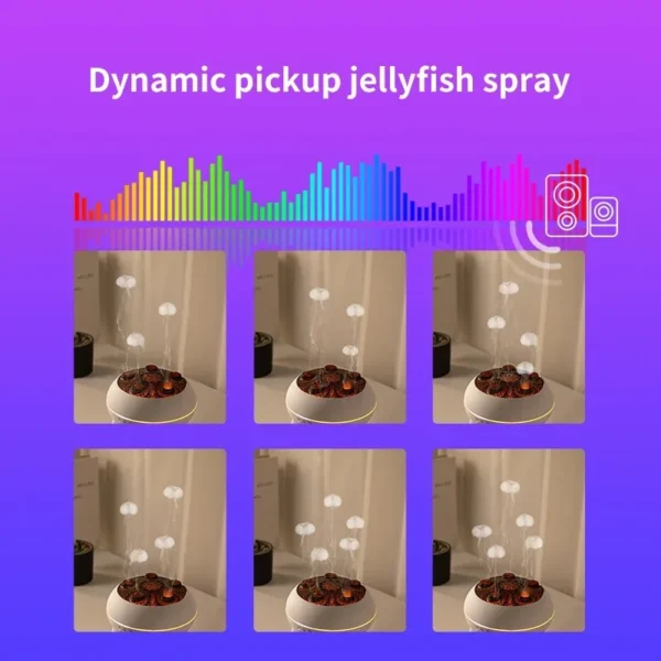 Xiaomi Youpin Dynamic Jellyfish Essential Oil Diffusers 250ML Air Humidifier for Home Bedroom Large Room 7 Colorful Night Lights - Image 3