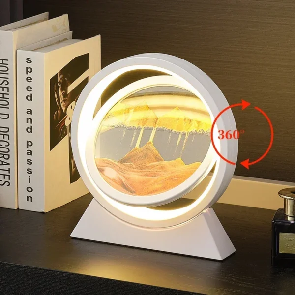 Moving Sand Art Picture Table Lamp Quicksand Night Light 3D Sandscape Hourglass Room Lamps Flowing Sand Painting Home Decor Gift - Image 2