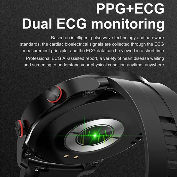 ECG+PPG Bluetooth Call Smart Watch Men Laser Health Blood Pressure Fitnes Sports Watches Man Sports Waterproof Smartwatch+Box - Image 3