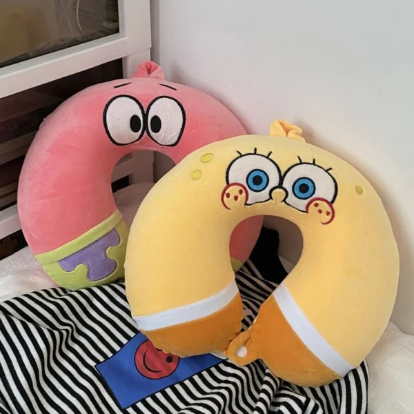 SpongeBob Patrick Star Cosplay Neck Pillows Kawaii Cartoon Memory Foam U-Shaped Pillow Soft Comfortable Airplane Travel Pillow - Image 5