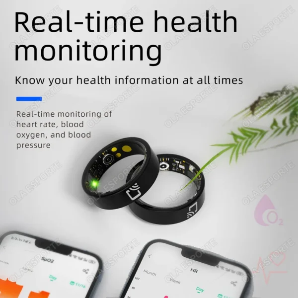 Smart Ring NFC Ring Health Fitness Tracker Ceramic Health Ring 2025 Sleep Tracking Heart Rate Blood Pressure with Charging Case - Image 3