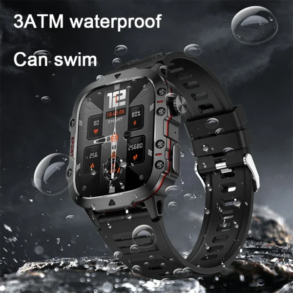 2024 New For Xiaomi Military Smart Watch Men IP68 5ATM Outdoor Sports Fitness Tracker Health Monitor 1.96" BT Call Smartwatch - Image 2