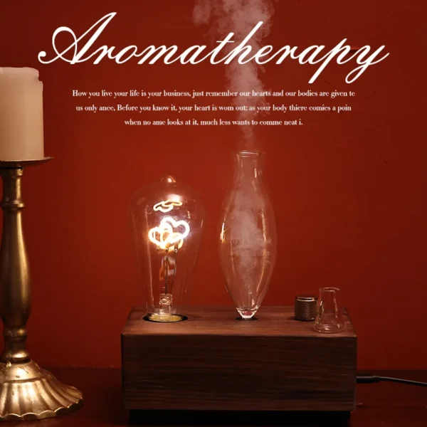 Aroma Diffuser Vintage Tungsten Filament Lamp Aromatherapy Machine Humidifier Lighting Sandalwood Pure Essential Oil Diffuser - Image 6